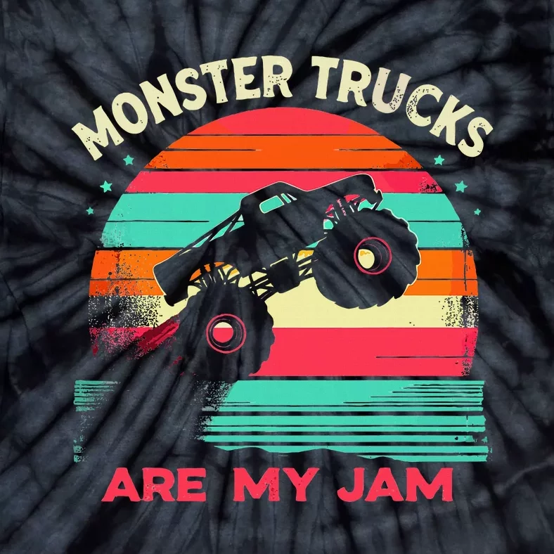 Monster Trucks Are My Jam Sunset Tie-Dye T-Shirt