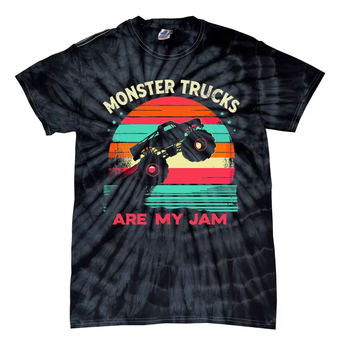 Monster Trucks Are My Jam Sunset Tie-Dye T-Shirt