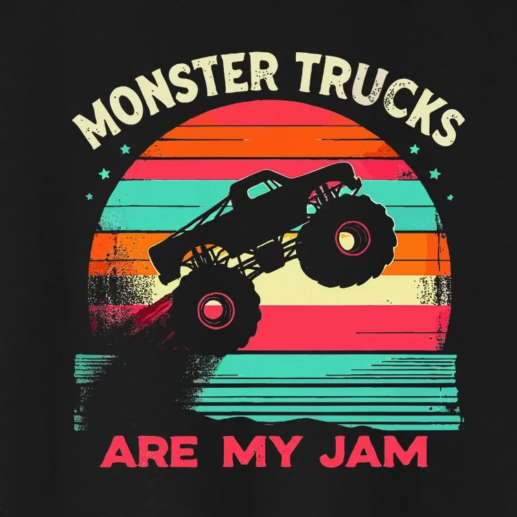 Monster Trucks Are My Jam Sunset Women's Crop Top Tee