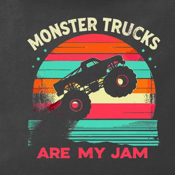 Monster Trucks Are My Jam Sunset Zip Tote Bag