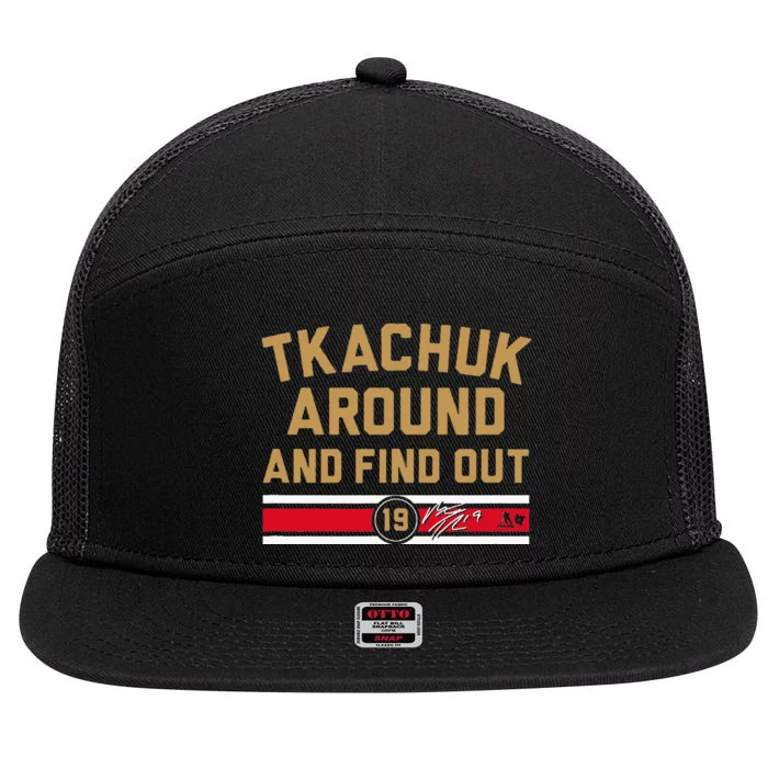 Tkachuk Around and Find Out Florida Hockey 7 Panel Mesh Trucker Snapback Hat