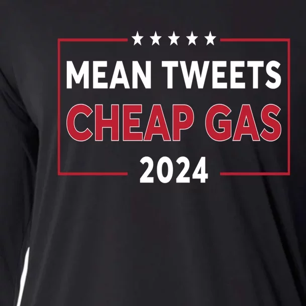 Mean Tweets And Cheap Gas 2024 ProTrump American Flag Cooling Performance Long Sleeve Crew