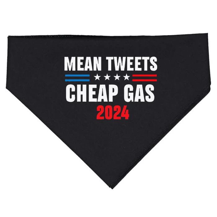 Mean Tweets And Cheap Gas Funny 2024 Pro Trump USA-Made Doggie Bandana