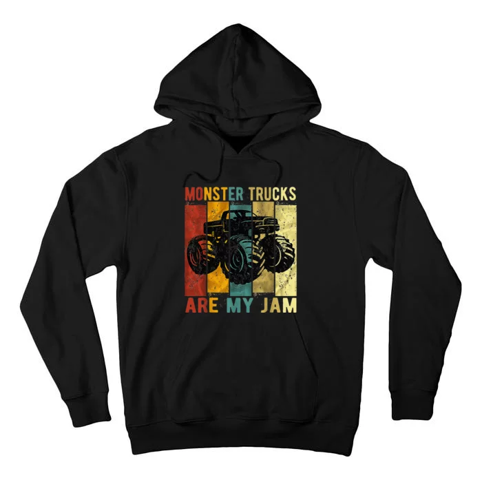 Monster Trucks Are My Jam Vintage Retro Monster Truck Tall Hoodie