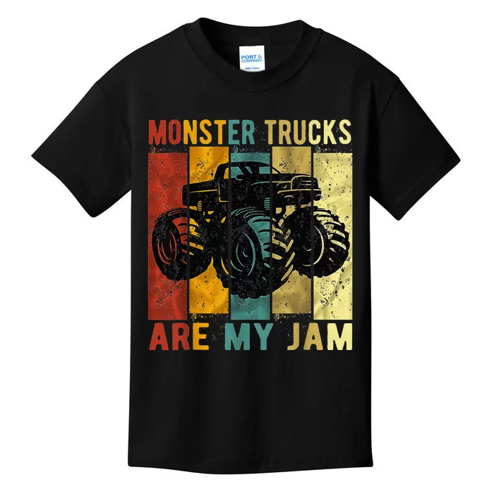 Monster Trucks Are My Jam Vintage Retro Monster Truck Kids T-Shirt