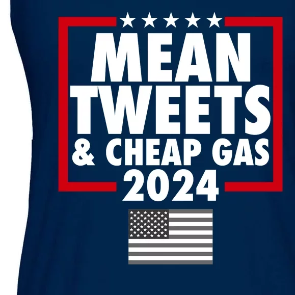 Mean Tweets And Cheap Gas Trump 2024 Ladies Essential Flowy Tank