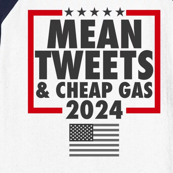 Mean Tweets And Cheap Gas Trump 2024 Baseball Sleeve Shirt