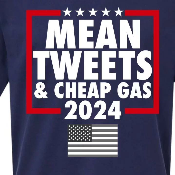 Mean Tweets And Cheap Gas Trump 2024 Sueded Cloud Jersey T-Shirt