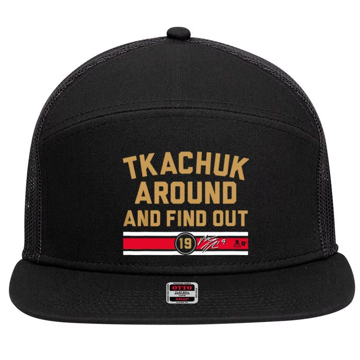 Matthew Tkachuk Around And Find Out Florida Hockey 7 Panel Mesh Trucker Snapback Hat