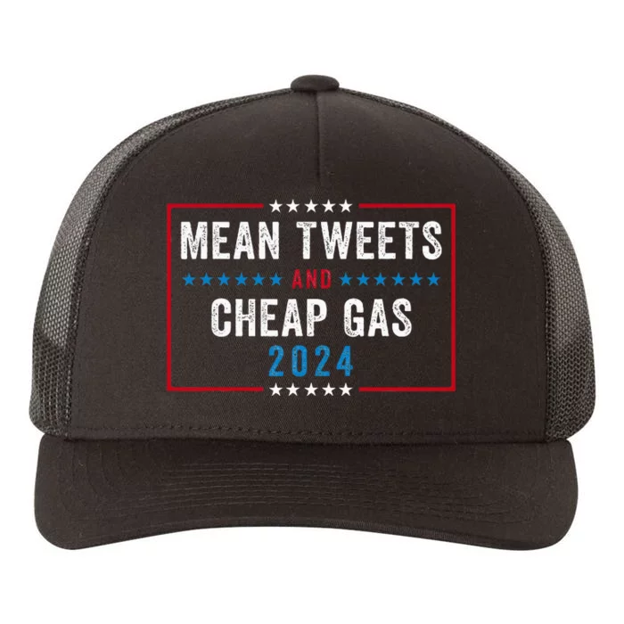 Mean Tweets And Cheap Gas Funny Election 2024 Yupoong Adult 5-Panel Trucker Hat