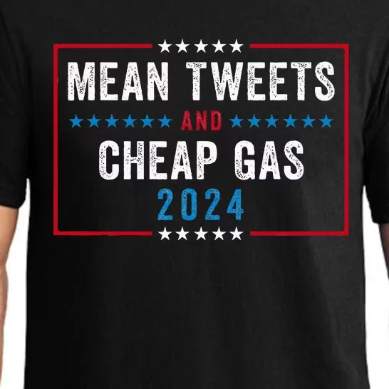 Mean Tweets And Cheap Gas Funny Election 2024 Pajama Set