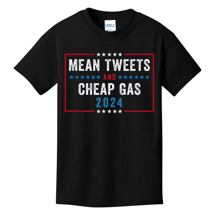 Mean Tweets And Cheap Gas Funny Election 2024 Kids T-Shirt