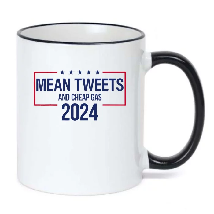 Mean Tweets and Cheap Gas 2024 President Donald Trump Black Color Changing Mug