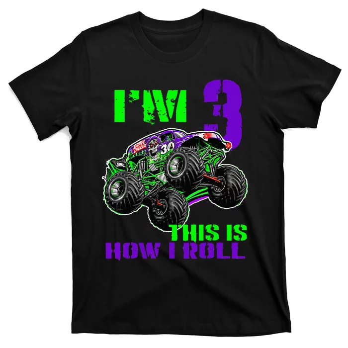 Monster Trucks Are My Jam 3rd Birthday Boy 3 Years Old T-Shirt