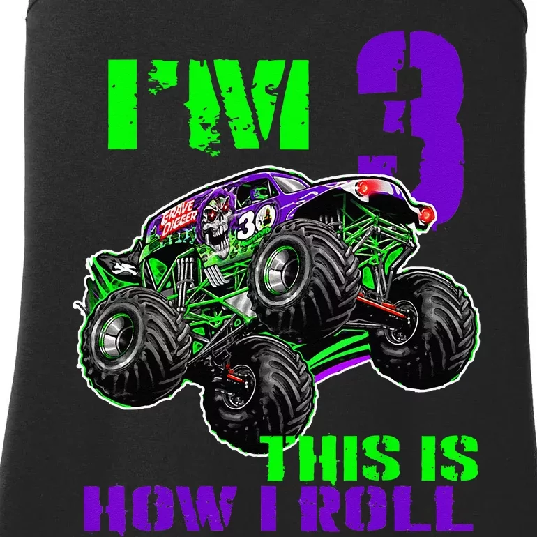 Monster Trucks Are My Jam 3rd Birthday Boy 3 Years Old Ladies Essential Tank