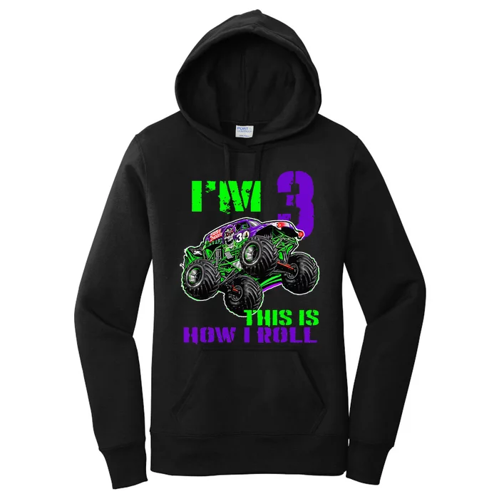 Monster Trucks Are My Jam 3rd Birthday Boy 3 Years Old Women's Pullover Hoodie