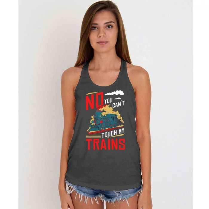 Model Train Accessories Railway Collecting Model Train Owner Women's Knotted Racerback Tank