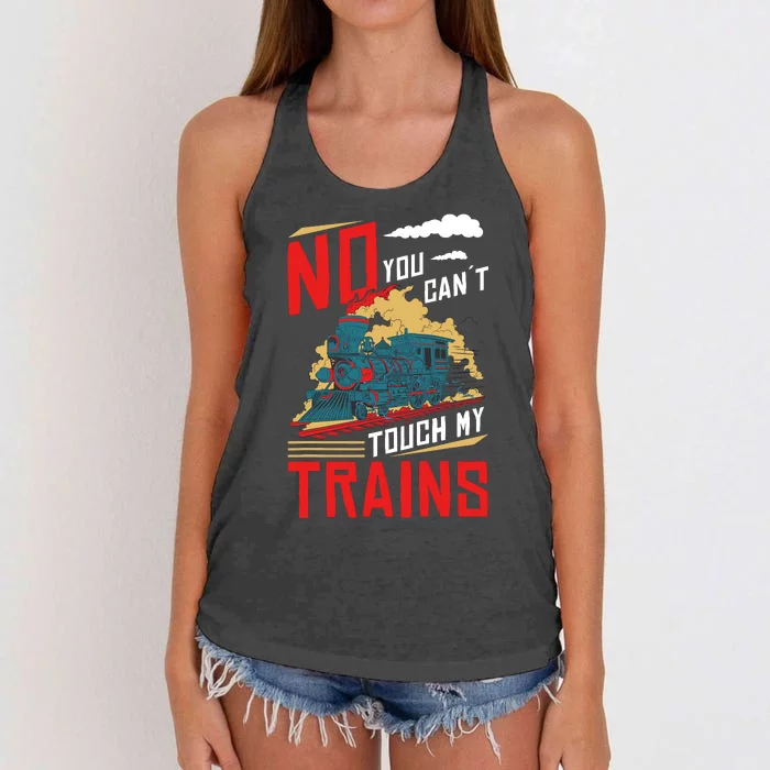 Model Train Accessories Railway Collecting Model Train Owner Women's Knotted Racerback Tank