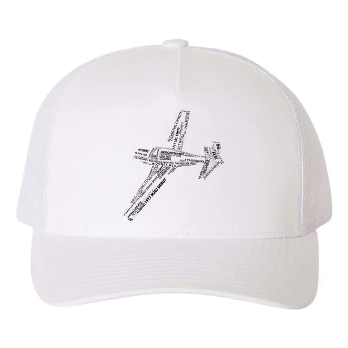 M20 Typography Airplane Aviation Pilot Yupoong Adult 5-Panel Trucker Hat