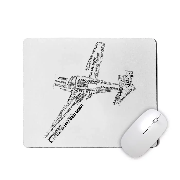 M20 Typography Airplane Aviation Pilot Mousepad