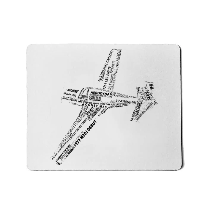 M20 Typography Airplane Aviation Pilot Mousepad