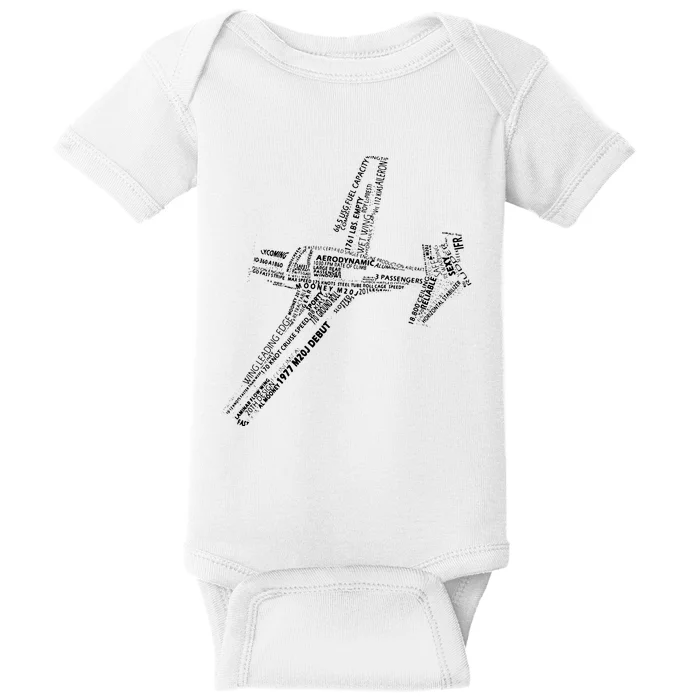 M20 Typography Airplane Aviation Pilot Baby Bodysuit