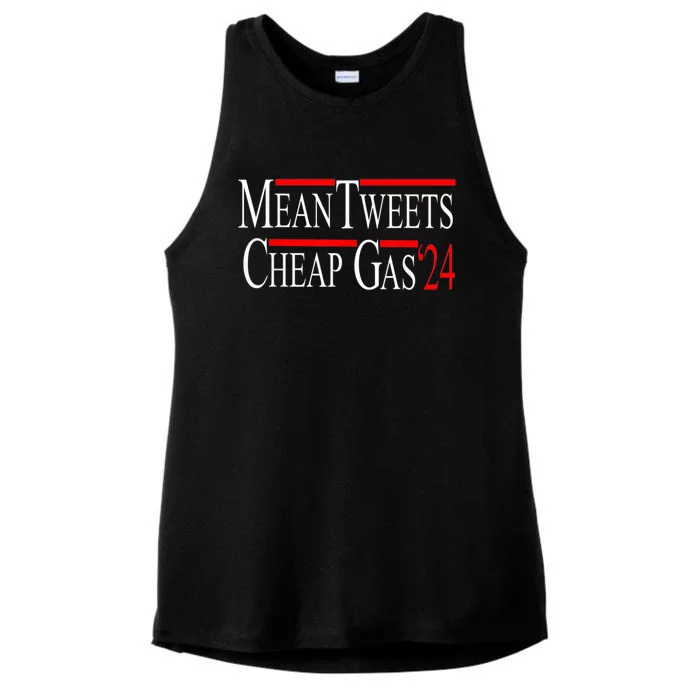 Mean Tweets And Cheap Gas 2024 Shirts Patriotic Pro Trump Ladies Tri-Blend Wicking Tank