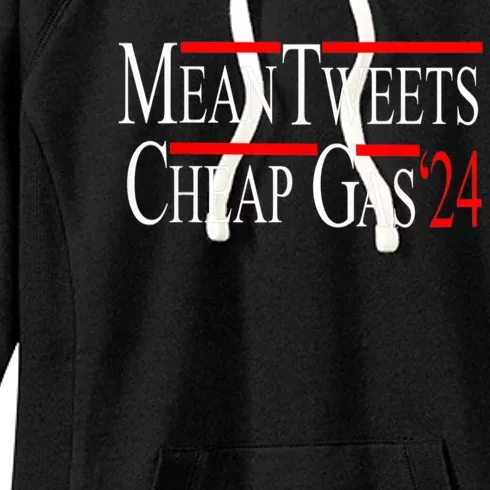 Mean Tweets And Cheap Gas 2024 Shirts Patriotic Pro Trump Women's Fleece Hoodie