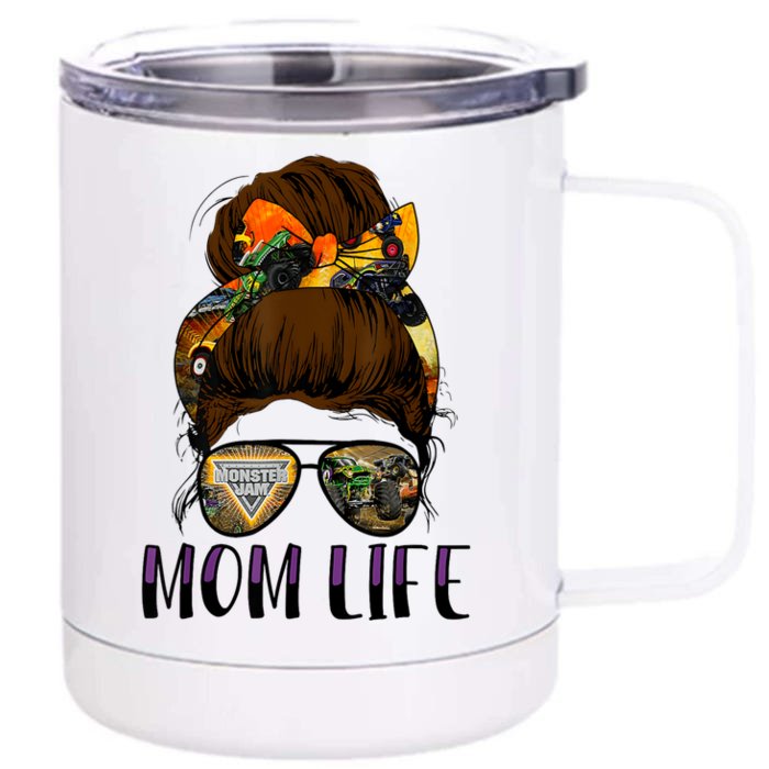 Monster Truck Are My Jam For Monster Truck Lovers Momlife Front & Back 12oz Stainless Steel Tumbler Cup