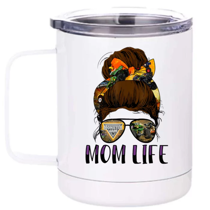 Monster Truck Are My Jam For Monster Truck Lovers Momlife Front & Back 12oz Stainless Steel Tumbler Cup