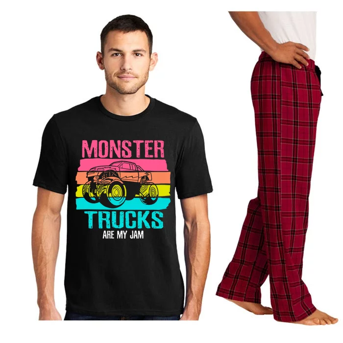 Monster Trucks Are My Jam Engines Truck Car Lovers Trucker Pajama Set