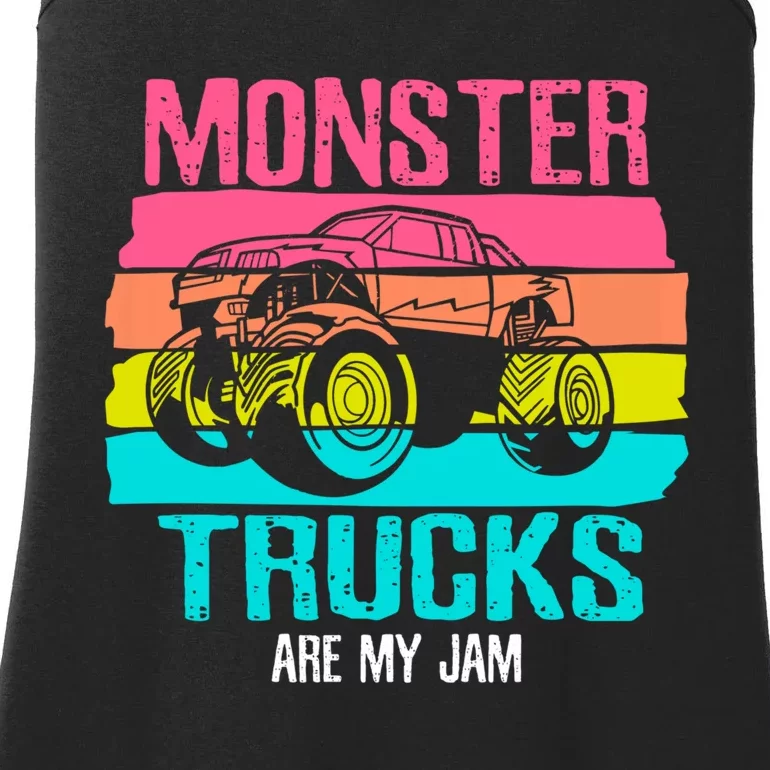 Monster Trucks Are My Jam Engines Truck Car Lovers Trucker Ladies Essential Tank