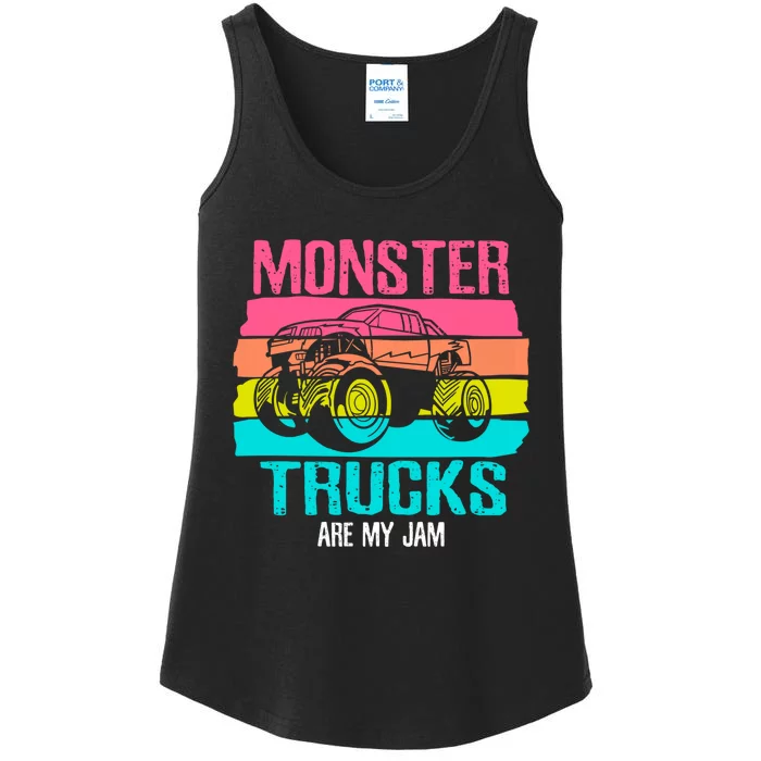 Monster Trucks Are My Jam Engines Truck Car Lovers Trucker Ladies Essential Tank