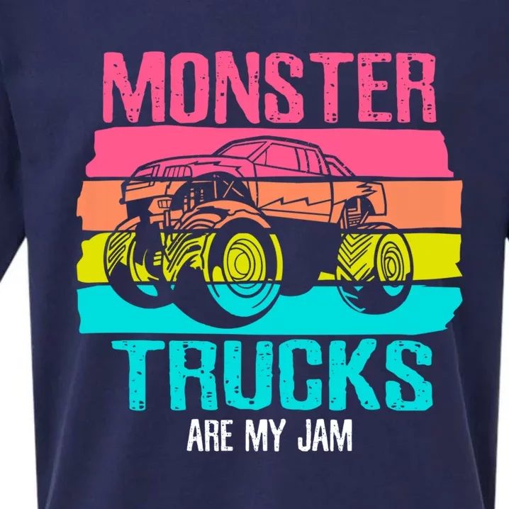 Monster Trucks Are My Jam Engines Truck Car Lovers Trucker Sueded Cloud Jersey T-Shirt