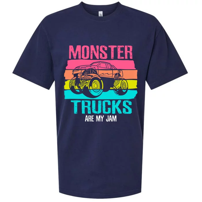 Monster Trucks Are My Jam Engines Truck Car Lovers Trucker Sueded Cloud Jersey T-Shirt