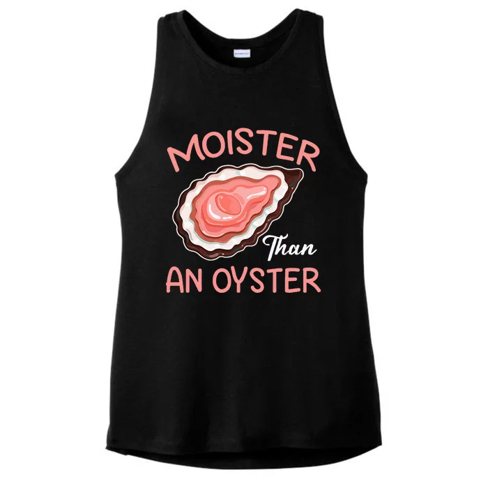 Moister Than An Oyster Funny Shucking Ladies Tri-Blend Wicking Tank