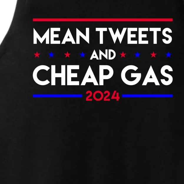 Mean Tweets And Cheap Gas 2024 Funny Political Ladies Tri-Blend Wicking Tank