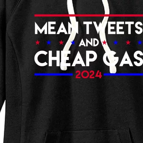 Mean Tweets And Cheap Gas 2024 Funny Political Women's Fleece Hoodie