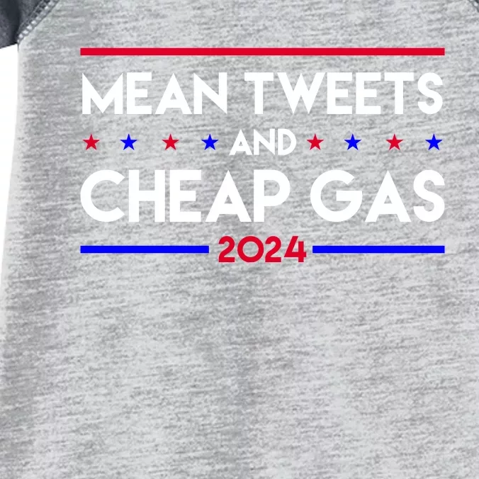 Mean Tweets And Cheap Gas 2024 Funny Political Infant Baby Jersey Bodysuit