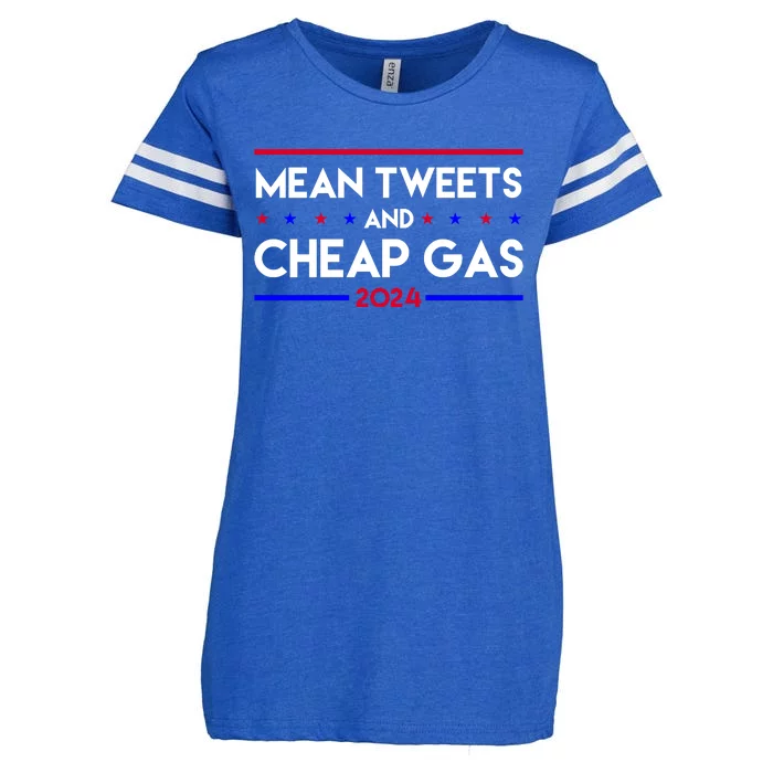 Mean Tweets And Cheap Gas 2024 Funny Political Enza Ladies Jersey Football T-Shirt