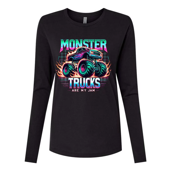 Monster Trucks Are My Jam Womens Cotton Relaxed Long Sleeve T-Shirt