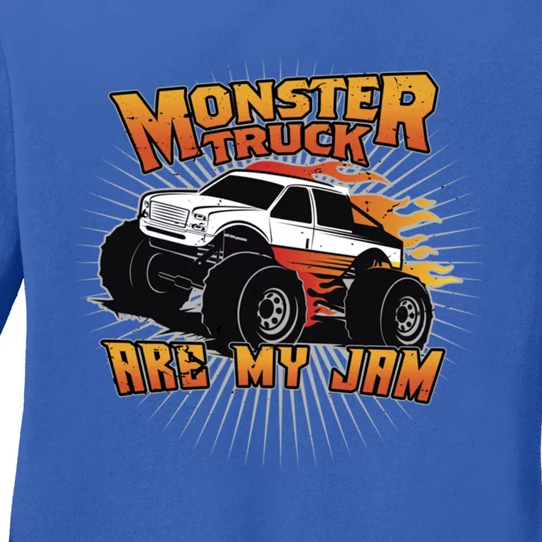 Monster Truck Are My Jam Gift Ladies Long Sleeve Shirt