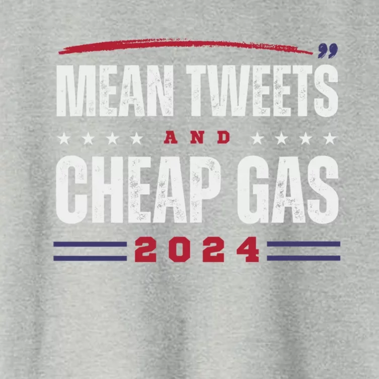 Mean Tweets And Cheap Gas 2024 Funny Trump Supporters Gift Women's Crop Top Tee