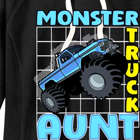 Monster Truck Aunt Monster Truck Family Fans Gift Women's Fleece Hoodie