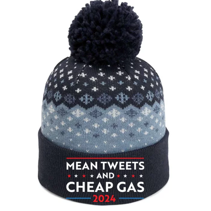 Mean Tweets And Cheap Gas Funny 2024 Pro Trump The Baniff Cuffed Pom Beanie