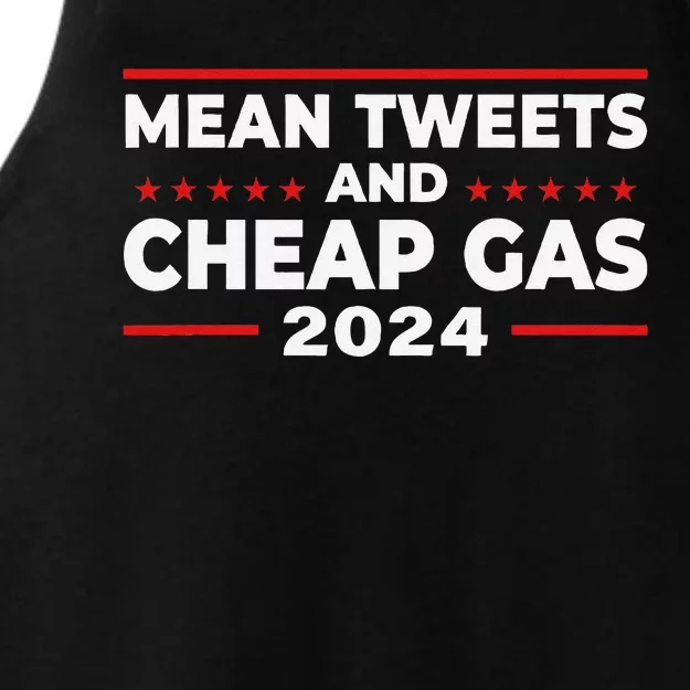 Mean Tweets And Cheap Gas Funny Donald Trump 2024 Election Ladies Tri-Blend Wicking Tank