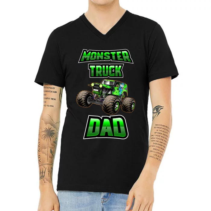 Monster Trucks Are My Jam Monster Truck Dad V-Neck T-Shirt