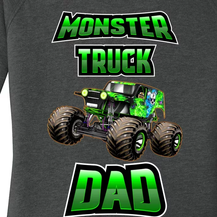 Monster Trucks Are My Jam Monster Truck Dad Women's Perfect Tri Tunic Long Sleeve Shirt