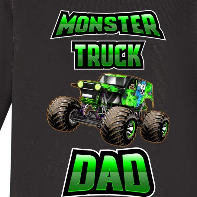 Monster Trucks Are My Jam Monster Truck Dad Baby Long Sleeve Bodysuit