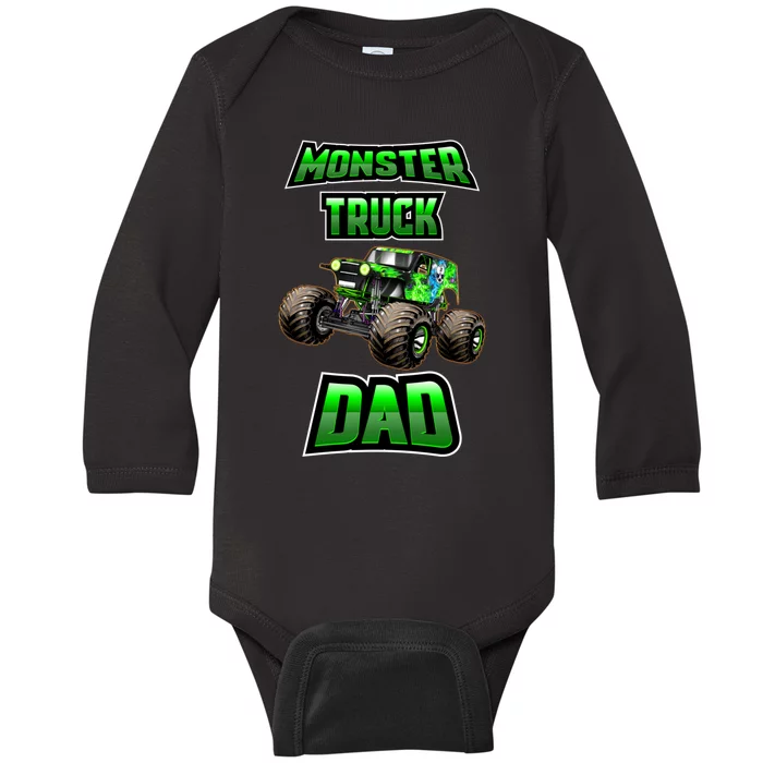 Monster Trucks Are My Jam Monster Truck Dad Baby Long Sleeve Bodysuit